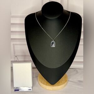 Christian Dior Couture Tag Necklace | Authentic Dior | Black/Silver | COA